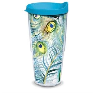 Tervis Peacock Tumbler with Wrap and Turquoise Lid 24oz